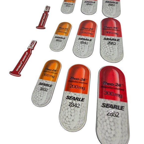 Vintage Pharmaceutical Magnet Lot Theo 24 Searle Orimune Dispettes Medical Decor - Picture 2 of 8